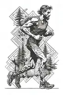 a trail runner tattoo design idea