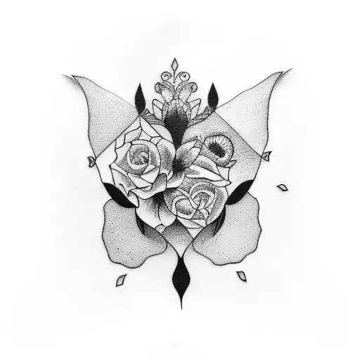 floral collar bone tattoo design idea