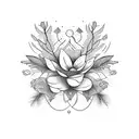 horizontal plants tattoo design idea