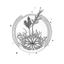 horizontal plants tattoo design idea