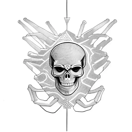 skeleton hands tattoo design idea