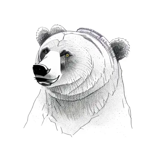 Bear stock market related agressive and for right thigh tattoo design idea