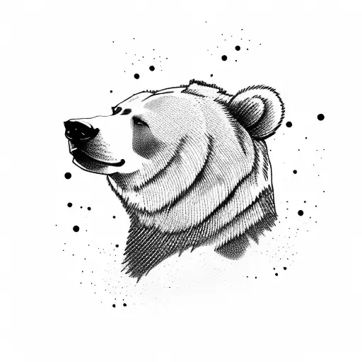 Bear stock market related agressive and for right thigh tattoo design idea