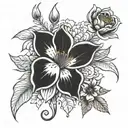 Flowers that represent the months of our four family members birthdays. January, March, October, January tattoo design idea