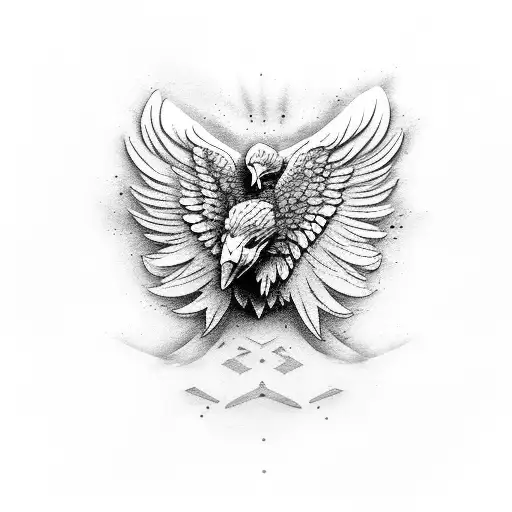 mexican eagle with the number 13 hidden tattoo design idea