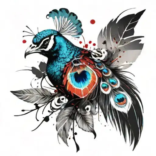 peacock feather tattoo design idea
