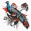 peacock feather tattoo design idea