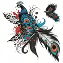 peacock feather tattoo design idea