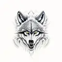 werewolf in full growth tattoo design idea