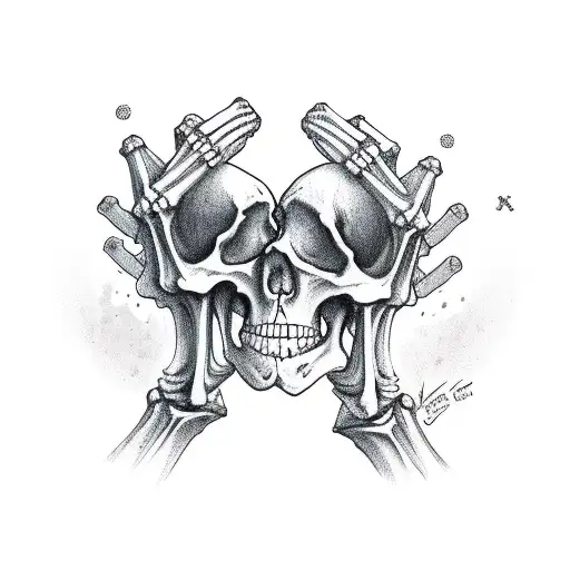 skeleton hand holding a bottle that says "XXX" with a tag that says poison but poison is crossed out and Cure is written tattoo design idea