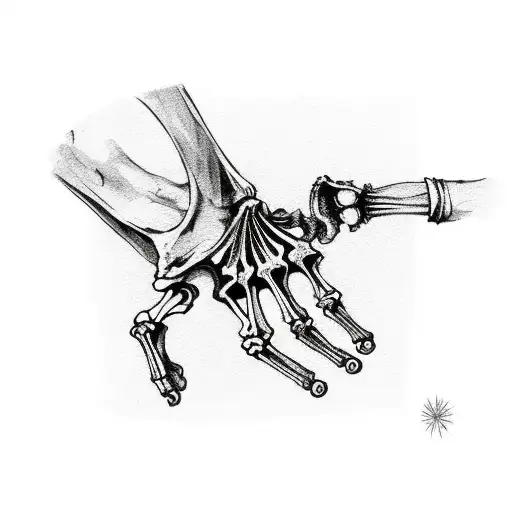 skeleton hand holding a bottle that says "XXX"  tattoo design idea