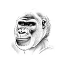 A powerful gorilla flexing its muscles tattoo design idea