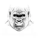 A powerful gorilla flexing its muscles tattoo design idea