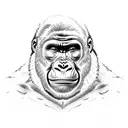 A powerful gorilla flexing its muscles tattoo design idea