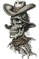 Mexican skeleton, cowboy tattoo design idea