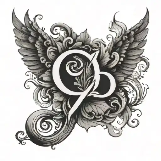 couple tattoo with the initials of D and S  tattoo design idea