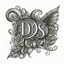 couple tattoo with the initials of D and S  tattoo design idea