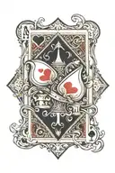 Two cards, with a ace of spades in the back and one Jack in front - top part should be hearts and bottom Spaces.   tattoo design idea