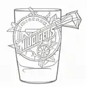denver nuggets, traeger, whiskey glass tattoo design idea