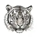 tiger roaring with scar tattoo design idea