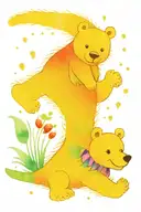 hungry caterpillar crawling and baby bear tattoo design idea