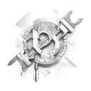 Old key which has the words "Más Que Palabras" engraved  tattoo design idea