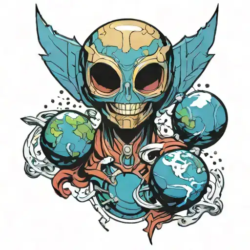 kaioh planet earth tattoo design idea