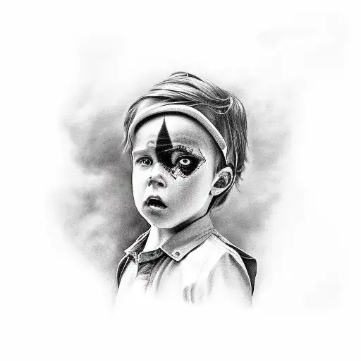 boy leaving childhood trauma caused by mother  tattoo design idea