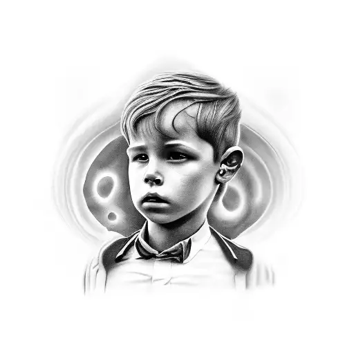 boy leaving childhood trauma caused by mother  tattoo design idea