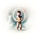 boy leaving childhood trauma caused by mother tattoo design idea