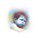 boy leaving childhood trauma caused by mother tattoo design idea