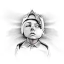 boy leaving childhood trauma caused by mother tattoo design idea