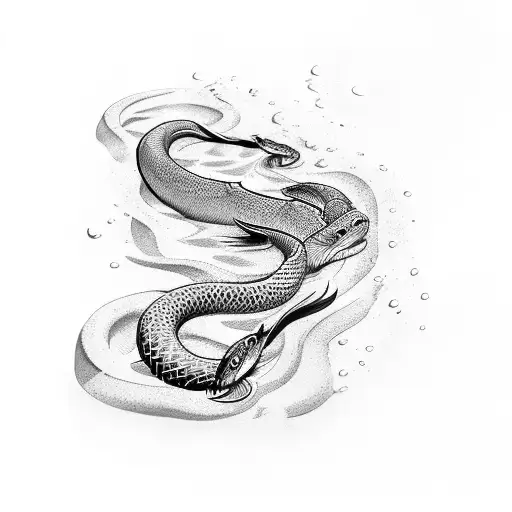 water snake tattoo design idea