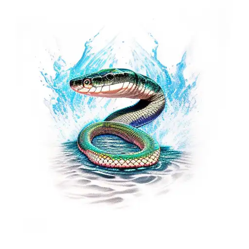 water snake tattoo design idea