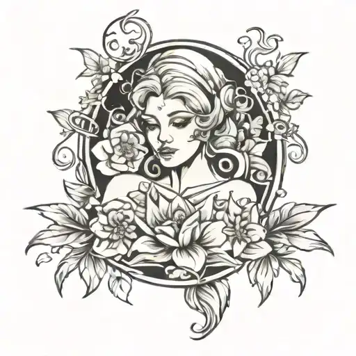 sexi lady virgo tattoo design idea