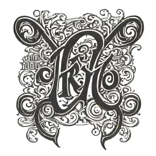 the word "Arkano" in Gothic font hand tattoo featuring tattoo design idea