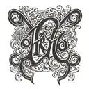 the word "Arkano" in Gothic font hand tattoo featuring tattoo design idea