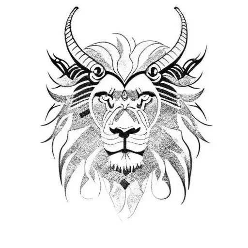 ram lion tattoo design idea