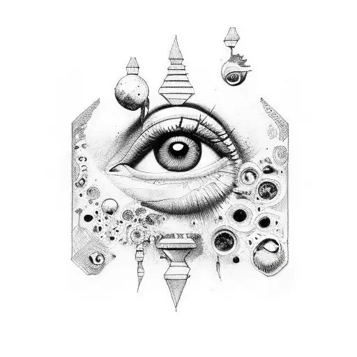 eu quero um olho que mostre malandragem e a loucura de uma onda de lsd  tattoo design idea