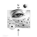 eu quero um olho que mostre malandragem e a loucura de uma onda de lsd  tattoo design idea