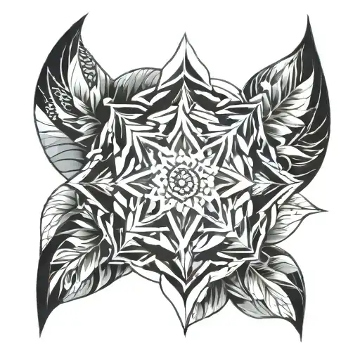 Design a tattoo that represents versatility by featuring a multi-faceted geometric shape, like a mandala, where each seg tattoo design idea