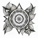 Design a tattoo that represents versatility by featuring a multi-faceted geometric shape, like a mandala, where each seg tattoo design idea