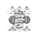 the words "It's always December"  with a dark winter design tattoo design idea