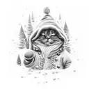 the words "It's always December"  with a dark winter design tattoo design idea