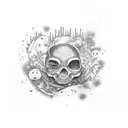 the words "It's always December"  with a dark winter design tattoo design idea