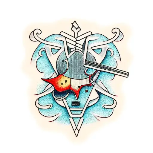 guitar fender red tattoo design idea