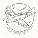 fighter jet spitfire tattoo design idea