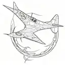 fighter jet spitfire tattoo design idea