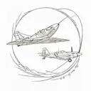 fighter jet spitfire tattoo design idea