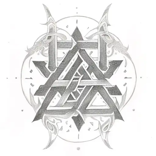 posidon . sord shiled winges star of David  tattoo design idea